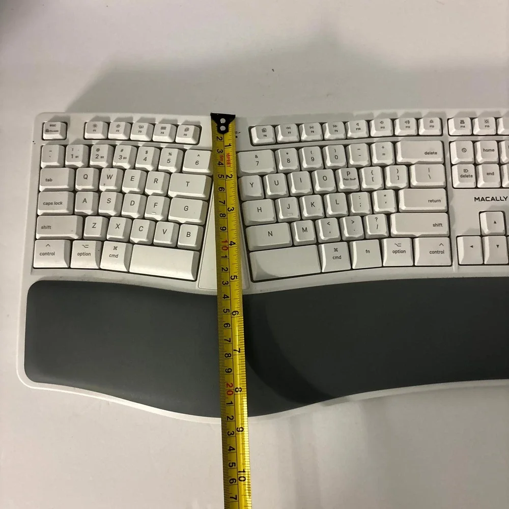 Macally BTERGOKEY Wireless Bluetooth Ergonomic Keyboard White Untested As-Is